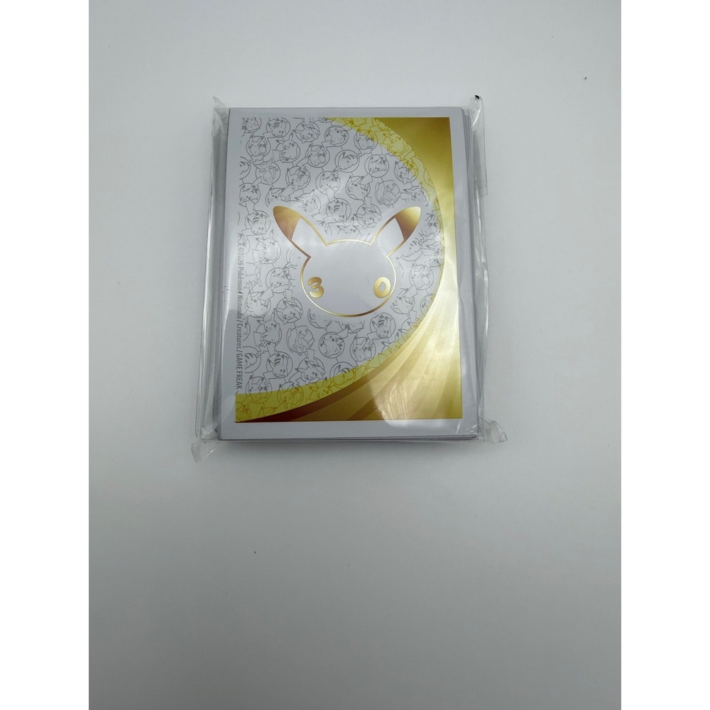 Pokemon Center 25th Anniversary Celebrations Gold Pikachu Card Sleeves 65 Count